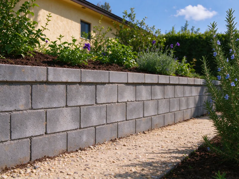 Retaining wall repair after condition in the same garden setting
