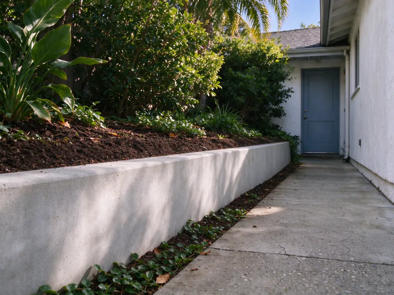 Retaining wall replacement after condition in the same garden setting